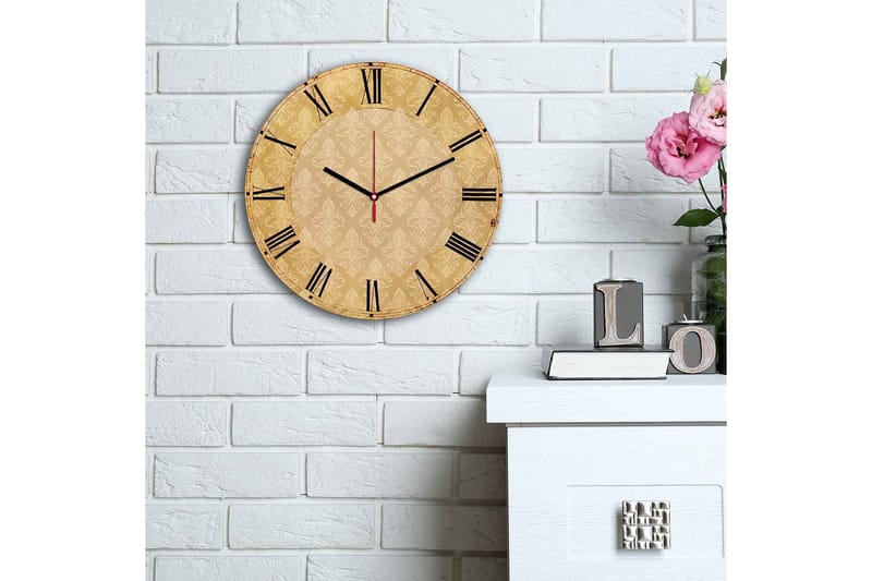 Dekorativ MDF Veggklokke 30 cm - Flerfarget - Innredning - Veggdekorasjon - Veggklokke