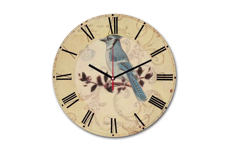 Dekorativ MDF Veggklokke 30 cm, Flerfarget