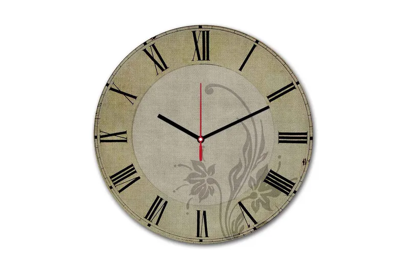 Dekorativ MDF Veggklokke 30 cm - Flerfarget - Innredning - Veggdekorasjon - Veggklokke