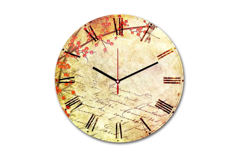 Dekorativ MDF Veggklokke 30 cm, Flerfarget