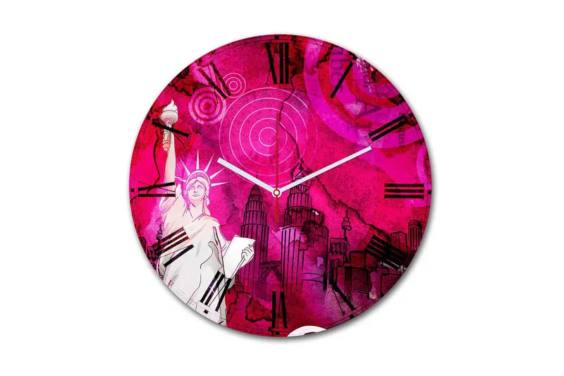 Dekorativ MDF Veggklokke 30 cm, Flerfarget