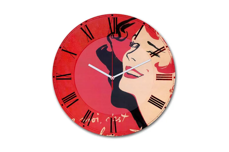 Dekorativ MDF Veggklokke 30 cm, Flerfarget