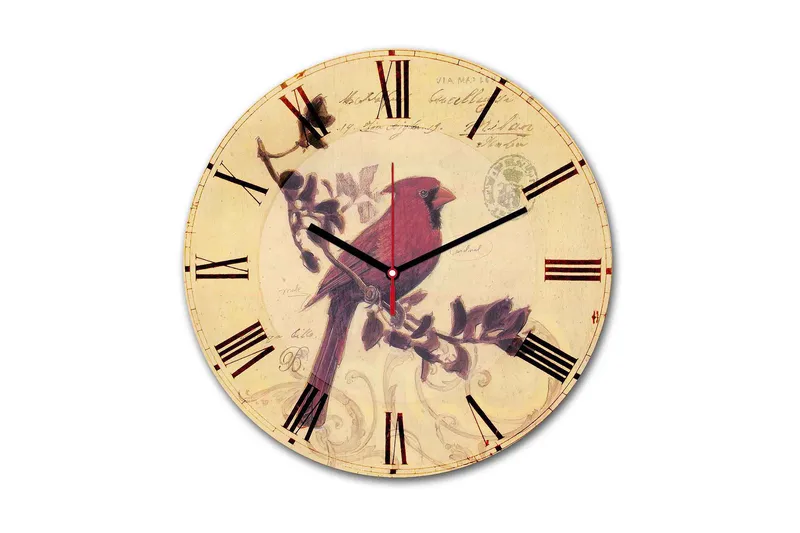 Dekorativ MDF Veggklokke 30 cm, Flerfarget