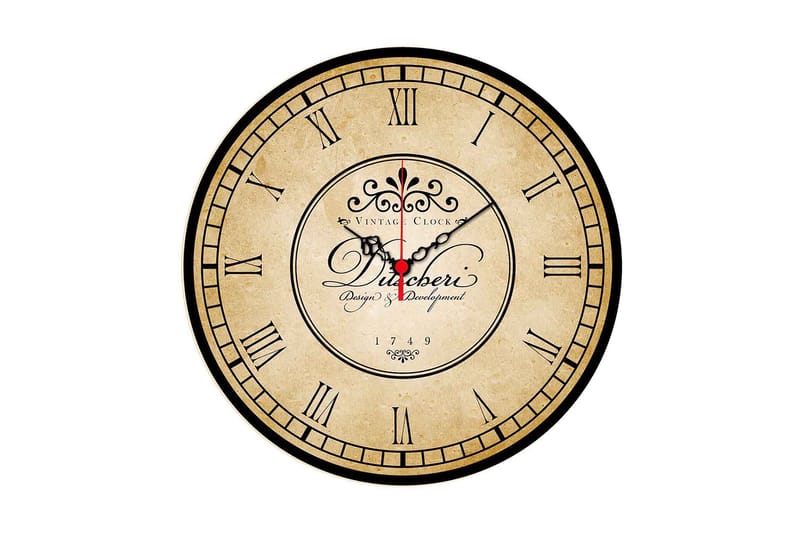 Dekorativ MDF Veggklokke 40 cm, Flerfarget