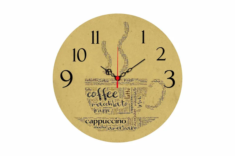 Dekorativ MDF Veggklokke 40 cm, Flerfarget