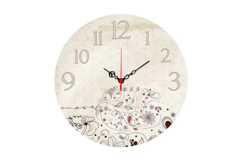 Dekorativ MDF Veggklokke 40 cm, Flerfarget