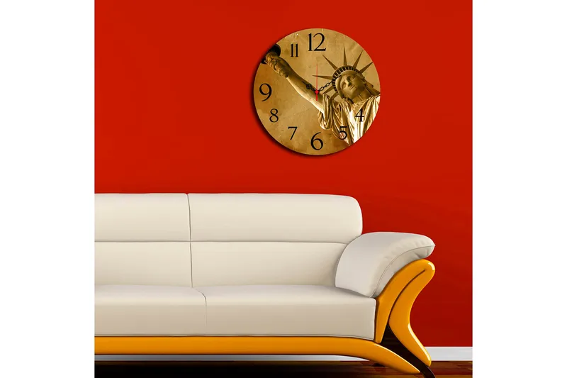 Dekorativ MDF Veggklokke 40 cm - Flerfarget - Innredning - Veggdekorasjon - Veggklokke