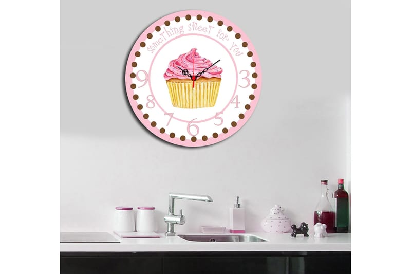 Dekorativ MDF Veggklokke 40 cm - Flerfarget - Innredning - Veggdekorasjon - Veggklokke