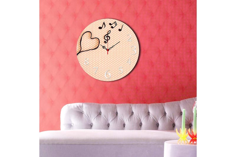 Dekorativ MDF Veggklokke 40 cm - Flerfarget - Innredning - Veggdekorasjon - Veggklokke