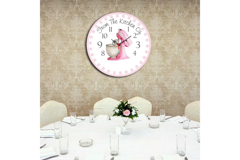 Dekorativ MDF Veggklokke 40 cm - Flerfarget - Innredning - Veggdekorasjon - Veggklokke