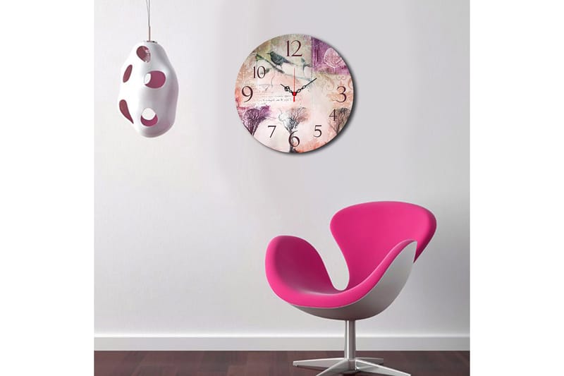 Dekorativ MDF Veggklokke 40 cm - Flerfarget - Innredning - Veggdekorasjon - Veggklokke