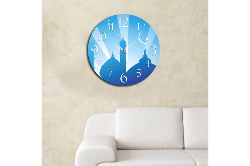 Dekorativ MDF Veggklokke 40 cm - Flerfarget - Innredning - Veggdekorasjon - Veggklokke