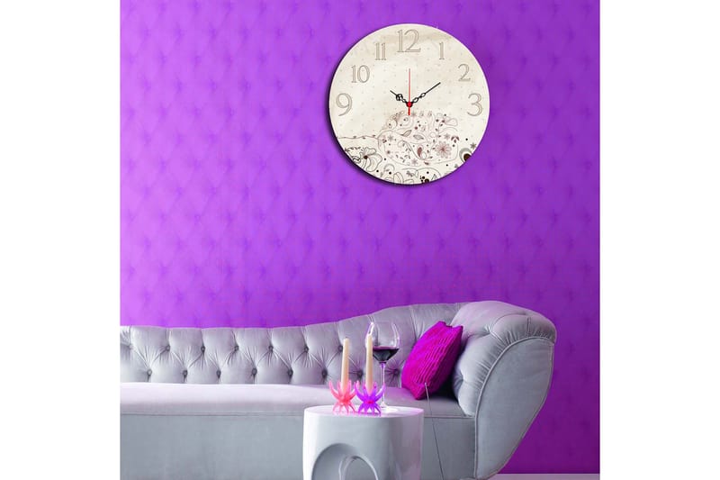 Dekorativ MDF Veggklokke 40 cm - Flerfarget - Innredning - Veggdekorasjon - Veggklokke