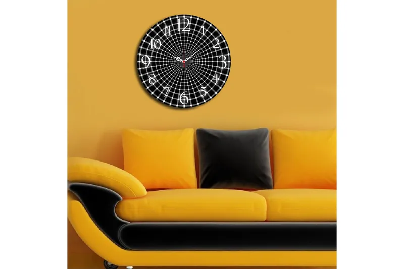 Dekorativ MDF Veggklokke 40 cm - Flerfarget - Innredning - Veggdekorasjon - Veggklokke