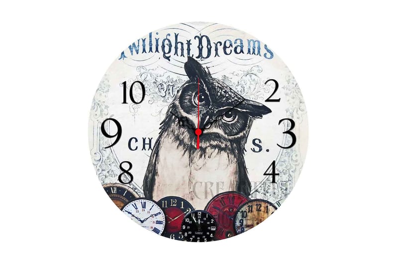 Dekorativ MDF Veggklokke 40 cm, Flerfarget