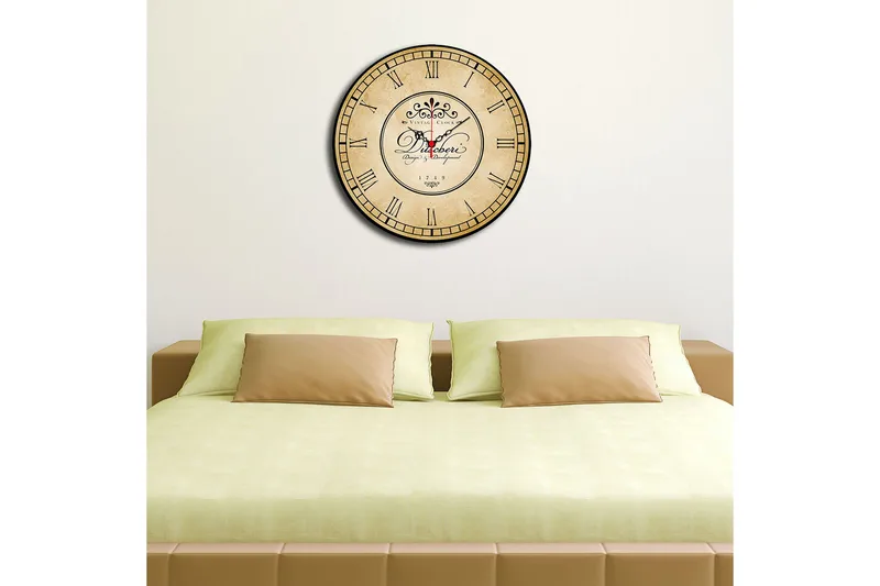 Dekorativ MDF Veggklokke 40 cm - Flerfarget - Innredning - Veggdekorasjon - Veggklokke