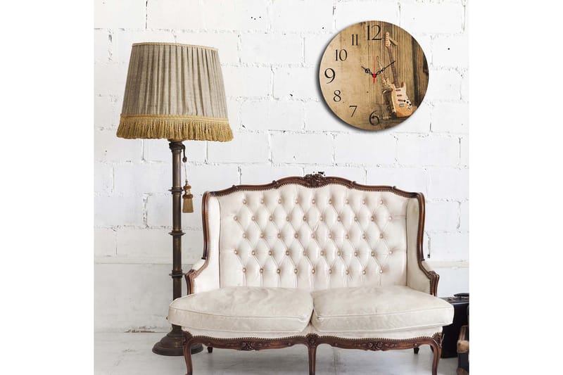 Dekorativ MDF Veggklokke 40 cm - Flerfarget - Innredning - Veggdekorasjon - Veggklokke