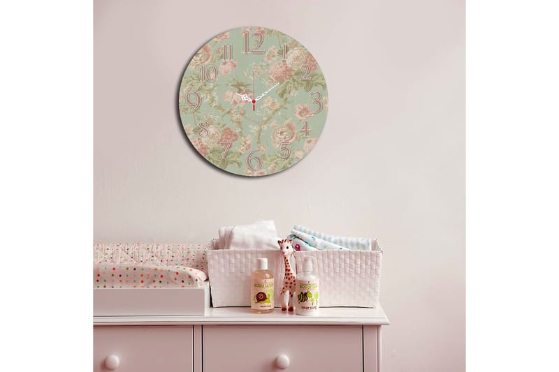 Dekorativ MDF Veggklokke 40 cm - Flerfarget - Innredning - Veggdekorasjon - Veggklokke