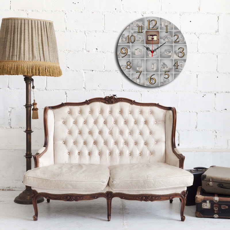 Dekorativ MDF Veggklokke 40 cm - Flerfarget - Innredning - Veggdekorasjon - Veggklokke