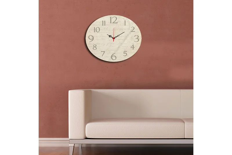 Dekorativ MDF Veggklokke 40 cm - Flerfarget - Innredning - Veggdekorasjon - Veggklokke