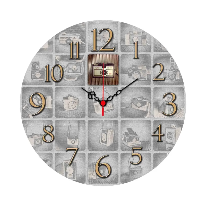 Dekorativ MDF Veggklokke 40 cm, Flerfarget