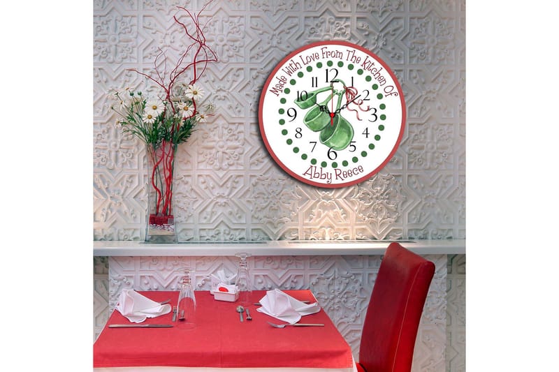 Dekorativ MDF Veggklokke 40 cm - Flerfarget - Innredning - Veggdekorasjon - Veggklokke