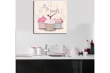 Dekorativ MDF Veggklokke 40x40 cm - Flerfarget - Innredning - Veggdekorasjon - Veggklokke
