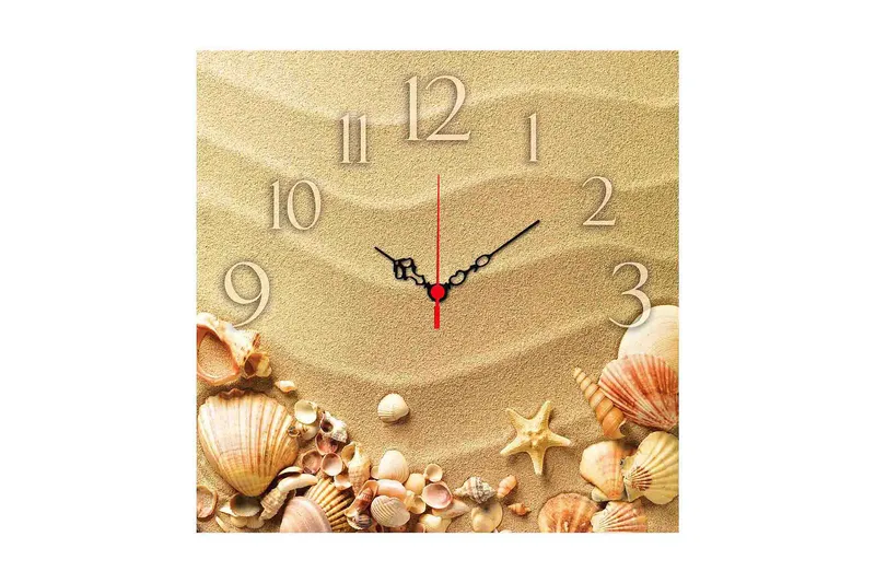 Dekorativ MDF Veggklokke 40x40 cm, Flerfarget