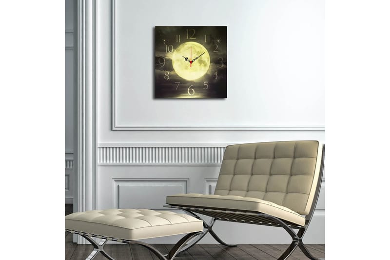 Dekorativ MDF Veggklokke 40x40 cm - Flerfarget - Innredning - Veggdekorasjon - Veggklokke