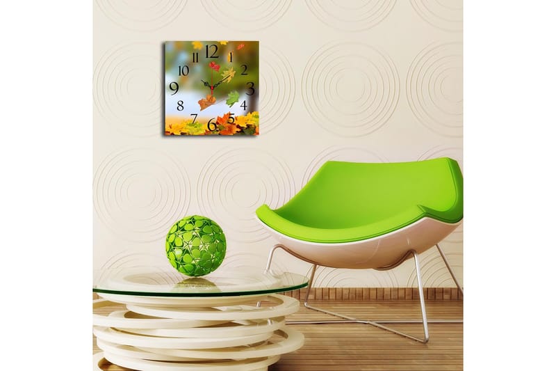 Dekorativ MDF Veggklokke 40x40 cm - Flerfarget - Innredning - Veggdekorasjon - Veggklokke