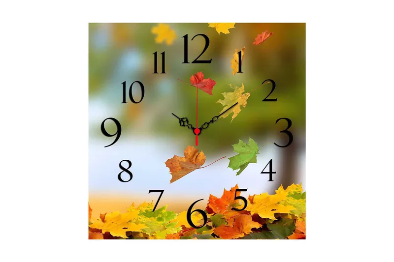 Dekorativ MDF Veggklokke 40x40 cm, Flerfarget