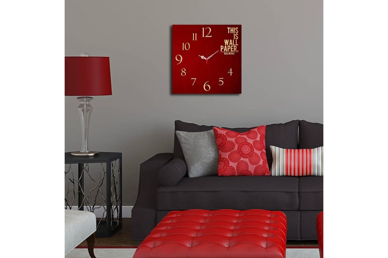 Dekorativ MDF Veggklokke 40x40 cm - Flerfarget - Innredning - Veggdekorasjon - Veggklokke