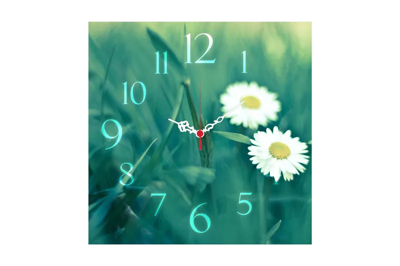 Dekorativ MDF Veggklokke 40x40 cm, Flerfarget