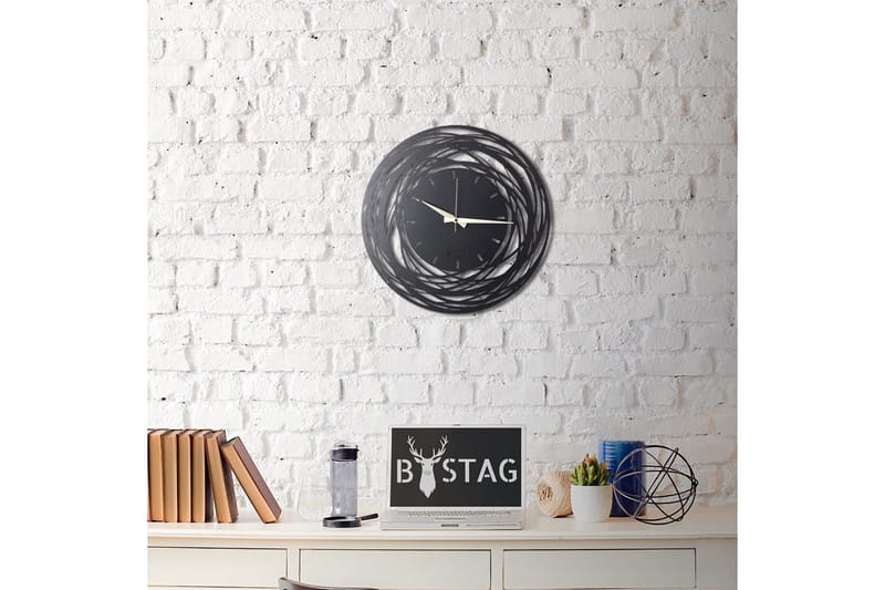Dekorativ Metallveggklokke - Svart - Innredning - Veggdekorasjon - Veggklokke