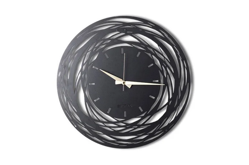 Dekorativ Metallveggklokke - Svart - Innredning - Veggdekorasjon - Veggklokke