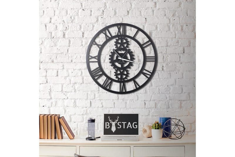 Dekorativ Metallveggklokke - Svart - Innredning - Veggdekorasjon - Veggklokke