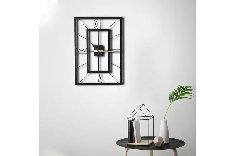 Dekorativ Metallveggklokke - Svart - Innredning - Veggdekorasjon - Veggklokke