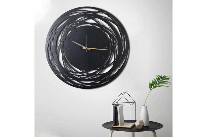 Dekorativ Metallveggklokke - Svart - Innredning - Veggdekorasjon - Veggklokke
