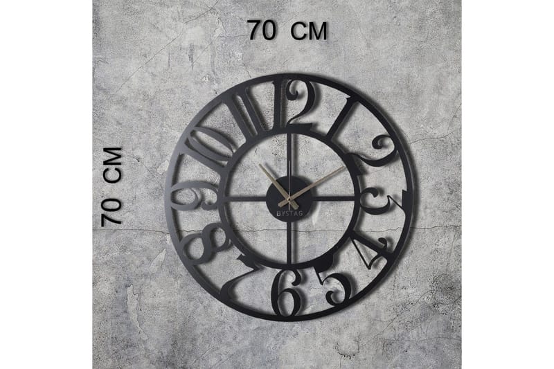 Dekorativ Metallveggklokke - Svart - Innredning - Veggdekorasjon - Veggklokke