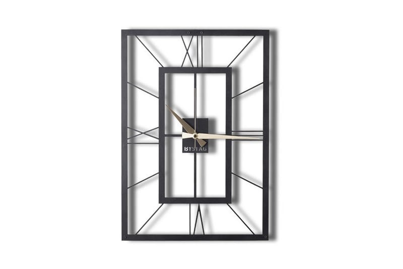 Dekorativ Metallveggklokke, Svart