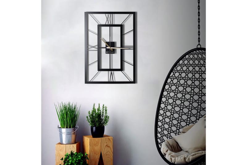 Dekorativ Metallveggklokke - Svart - Innredning - Veggdekorasjon - Veggklokke