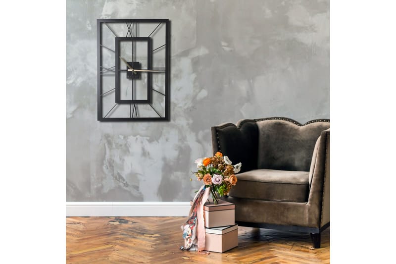 Dekorativ Metallveggklokke - Svart - Innredning - Veggdekorasjon - Veggklokke