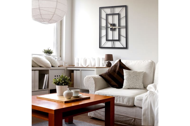 Dekorativ Metallveggklokke - Svart - Innredning - Veggdekorasjon - Veggklokke