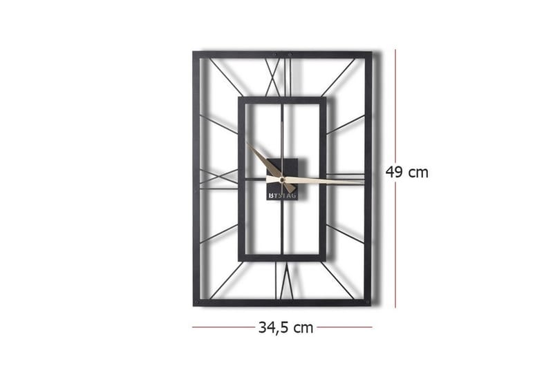 Dekorativ Metallveggklokke - Svart - Innredning - Veggdekorasjon - Veggklokke