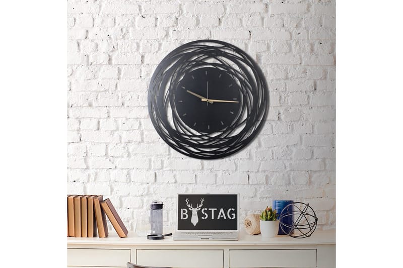Dekorativ Metallveggklokke - Svart - Innredning - Veggdekorasjon - Veggklokke