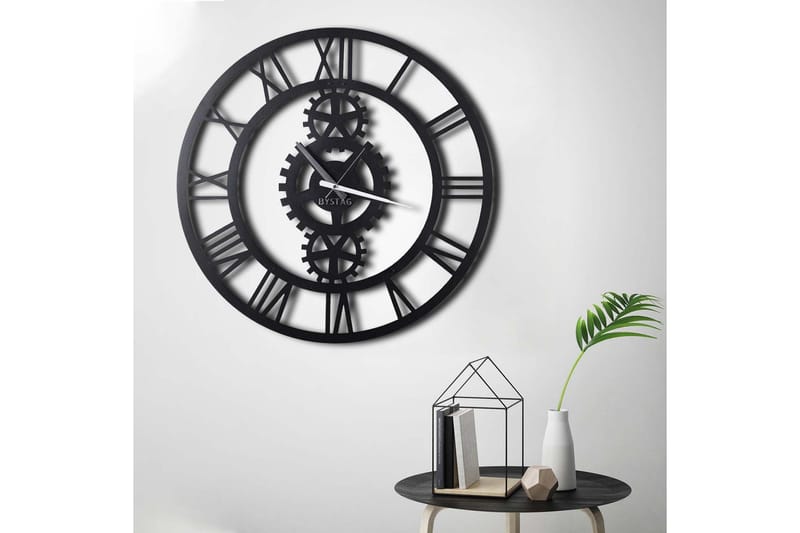 Dekorativ Metallveggklokke - Svart - Innredning - Veggdekorasjon - Veggklokke