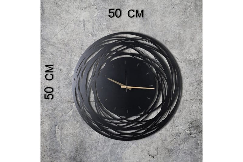 Dekorativ Metallveggklokke - Svart - Innredning - Veggdekorasjon - Veggklokke