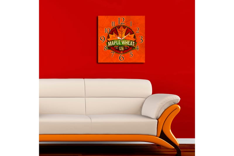 Diyadin Dekorklokke 40x40 cm Floral - Flerfarget - Innredning - Veggdekorasjon - Veggklokke