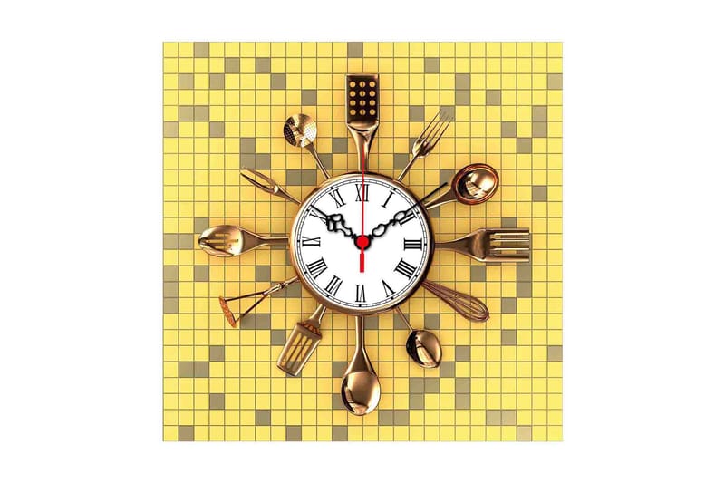 Diyadin Dekorklokke 40x40 cm Kitchen - Flerfarget - Innredning - Veggdekorasjon - Veggklokke