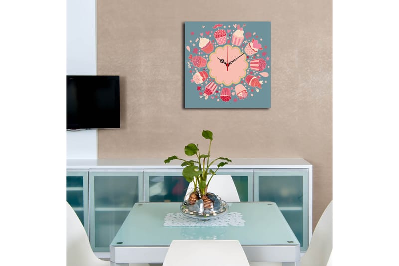 Diyadin Dekorklokke 40x40 cm Kitchen - Flerfarget - Innredning - Veggdekorasjon - Veggklokke